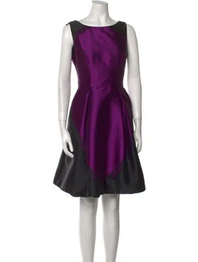 Pre-owned Theia Bateau Neckline Knee-length Dress In Multi