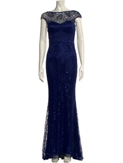 Pre-owned Theia Bateau Neckline Long Dress W/ Tags