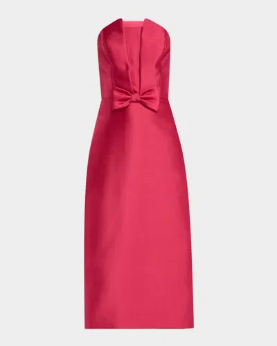 Theia Bridget Strapless Mikado Midi Dress