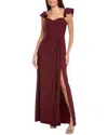 Theia Brooklyn Gown In Burgundy