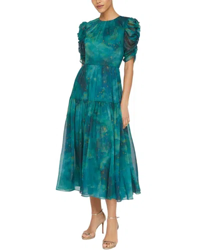 Theia Carmen Day Dress In Green