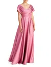 Theia Cecelia Draped A Line Gown In Vintage Primrose In Multi
