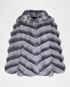 Theia Chinchilla Faux Fur Jacket In Gray
