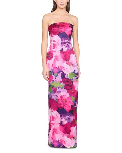 Theia Cleo Strapless Column Dress In Pink
