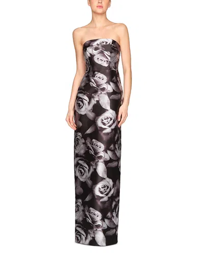 Theia Cleo Strapless Column Gown In Animal Print