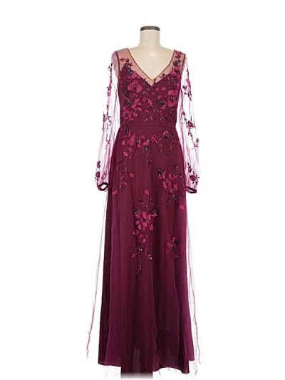 Pre-owned Theia Cocktail Dress In Burgundy