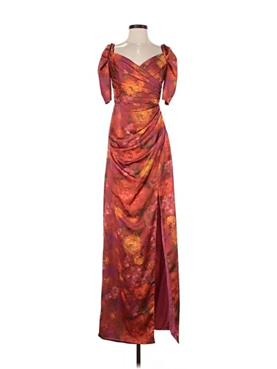 Pre-owned Theia Cocktail Dress In Burgundy