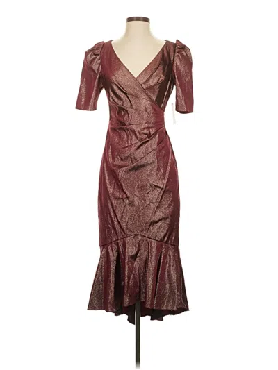 Pre-owned Theia Cocktail Dress In Burgundy