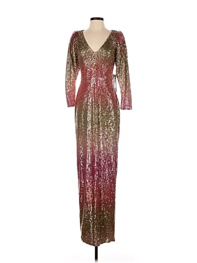 Pre-owned Theia Cocktail Dress In Gold