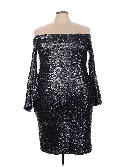 Pre-owned Theia Cocktail Dress In Silver