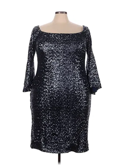 Pre-owned Theia Cocktail Dress In Silver