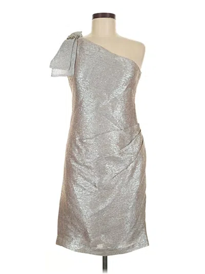 Pre-owned Theia Cocktail Dress In Silver