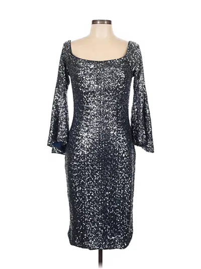 Pre-owned Theia Cocktail Dress In Silver