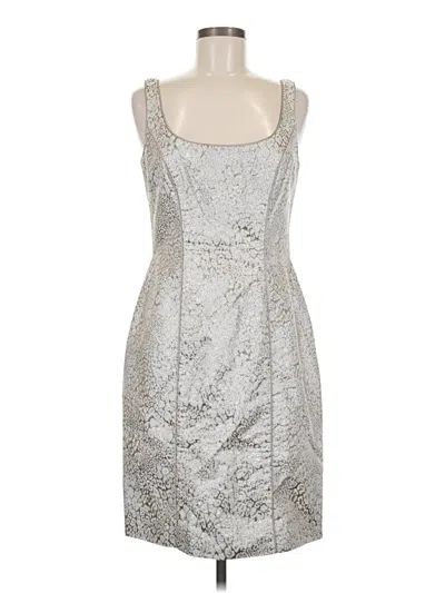 Pre-owned Theia Cocktail Dress In Silver