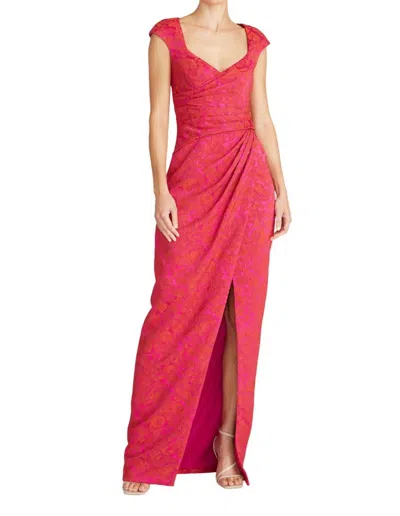 Theia Column Maxi Dress In Petunia In Blue