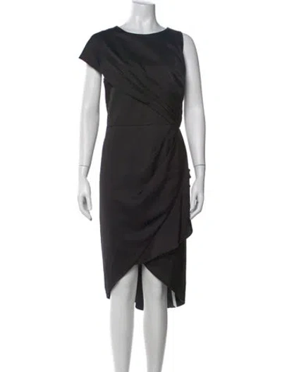Pre-owned Theia Crew Neck Knee-length Dress W/ Tags In Black