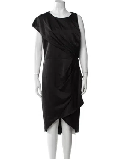 Pre-owned Theia Crew Neck Knee-length Dress W/ Tags In Black