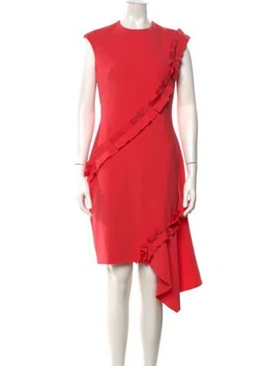 Pre-owned Theia Crew Neck Mini Dress In Pink