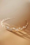 Theia Crystal Floral Headband In Gold