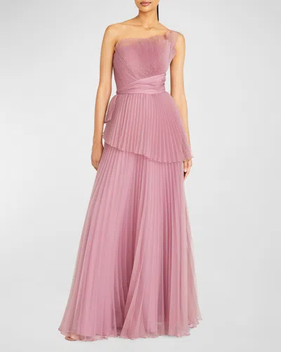 Theia Women's Delphine Pleated One-shoulder Organza Gown In Dusk