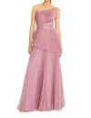 Theia Women's Delphine Pleated One-shoulder Organza Gown In Blue