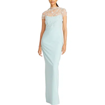 Theia Desirae Womens Beaded Polyester Evening Dress