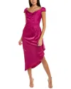 Theia Ellery Cowl Neck Gown In Pink