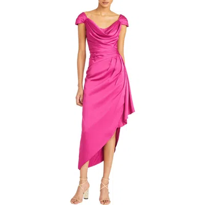 Theia Ellery Womens Asymmetric Satin Evening Dress