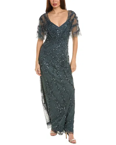 Theia Embellished Gown In Blue