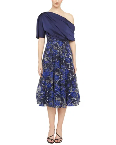 Theia Women's Embellished One-shoulder Midi-dress In Blue