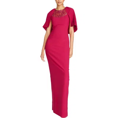 Theia Esme Womens Pleated Polyester Evening Dress