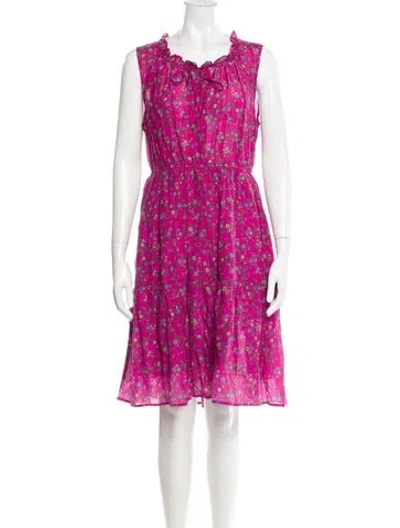 Pre-owned Theia Floral Print Knee-length Dress