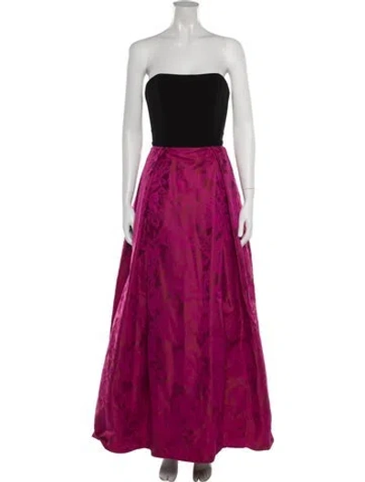 Pre-owned Theia Floral Print Long Dress In Multi