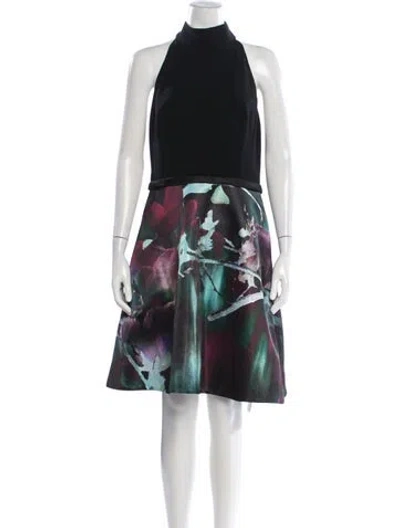 Pre-owned Theia Floral Print Mini Dress In Multi