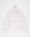 Theia Fox Faux Fur Jacket In White
