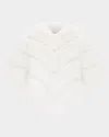 Theia Fox-like Faux Fur Cape In White