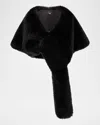 Theia Fox-like Faux Fur Stole In Black