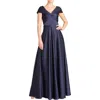 Theia Francesca Womens Pleated Polyester Evening Dress