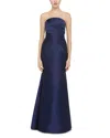 Theia Harlow Strapless Gown In Blue