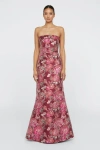 Theia Haven Strapless Gown In Multi