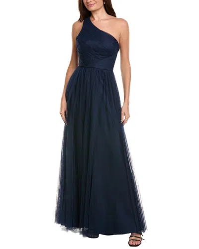 Theia Holly Tulle Gown In Blue