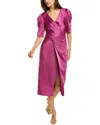 Theia Ina Cocktail Midi Dress In Pink
