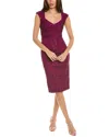 Theia Omnia Fitted Cocktail Dress In Sangria In Pink
