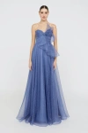 Theia Joanna Bow Bodice Gown In Purple