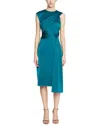 Theia Josie Sleeveless Draped Cocktail Dress