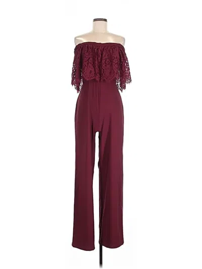 Pre-owned Theia Jumpsuit In Burgundy