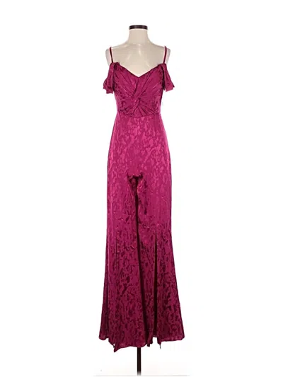Pre-owned Theia Jumpsuit In Pink