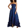 Theia Juniors Charlie Womens Floral Print Polyester Evening Dress