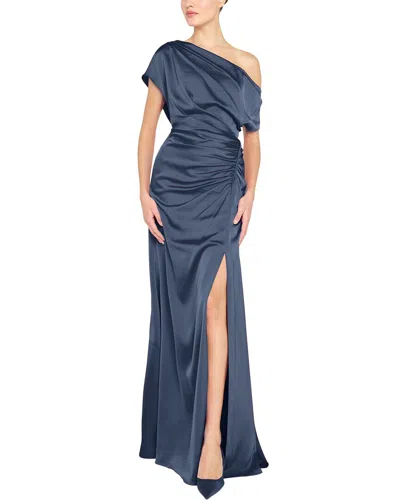 Theia Kacey Asymmetrical Gown In Blue