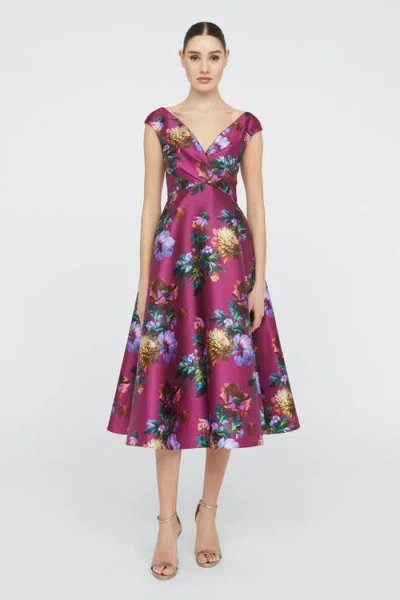 THEIA THEIA KADENCE V-NECK DRESS